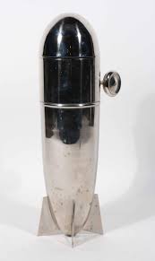 Lot - Art Deco Style Metal Blimp Form Cocktail Shaker