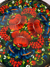 Ukrainian Handmade Floral Hanging Plate, Wooden Wall Decor ...