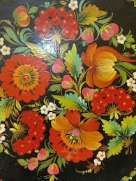 Original Vintage Ukraine Petrykivka Wood Tray Wall Plate ...