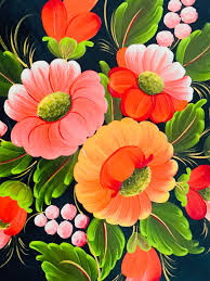 Old Russian Folk Craft Khokhloma Lacquered Wooden Wall or ...