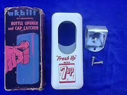 VINTAGE AKBILT 7-UP BOTTLE OPENER & CAP CATCHER-NIB-MACOMB, ILLINOIS-VERY NICE! | #502605822