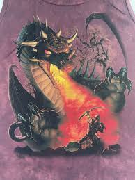 VTG The Mountain Dragon Shirt Mens XL Red Tank Top Fire 2005 ...