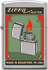 Zippo Windproof Lighter Made In Bradford, Green Poster, Old ...