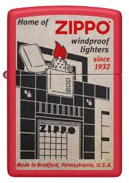 Zippo Blueprint Design Red Matte Windproof Lighter – Zippo USA