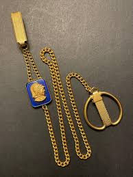 Unique 1940's Patented Key Retainer Gold Tone Pocket Watch ...